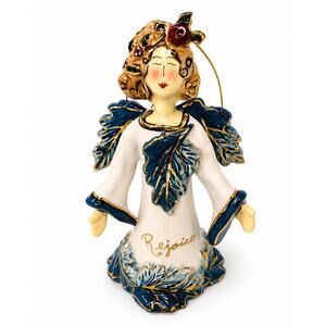 Blue Sky Clayworks Rejoice Angel Bell Ornament Heather Goldminc 2003